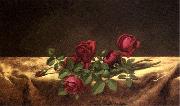 Martin Johnson Heade Roses Lying on Gold Velvet oil painting picture wholesale